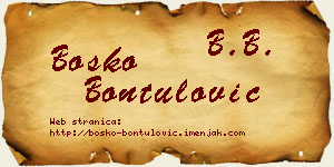 Boško Bontulović vizit kartica